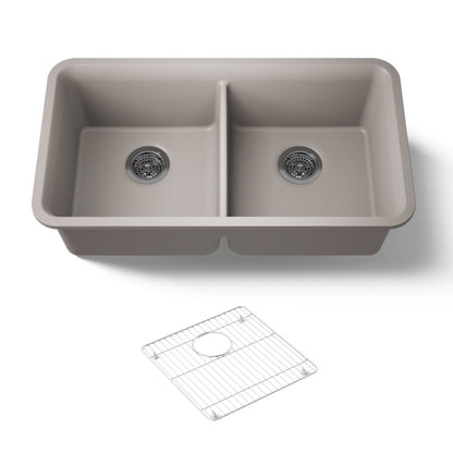 KOHLER K-8199 Cairn 33-1/2" undermount double-bowl kitchen sink