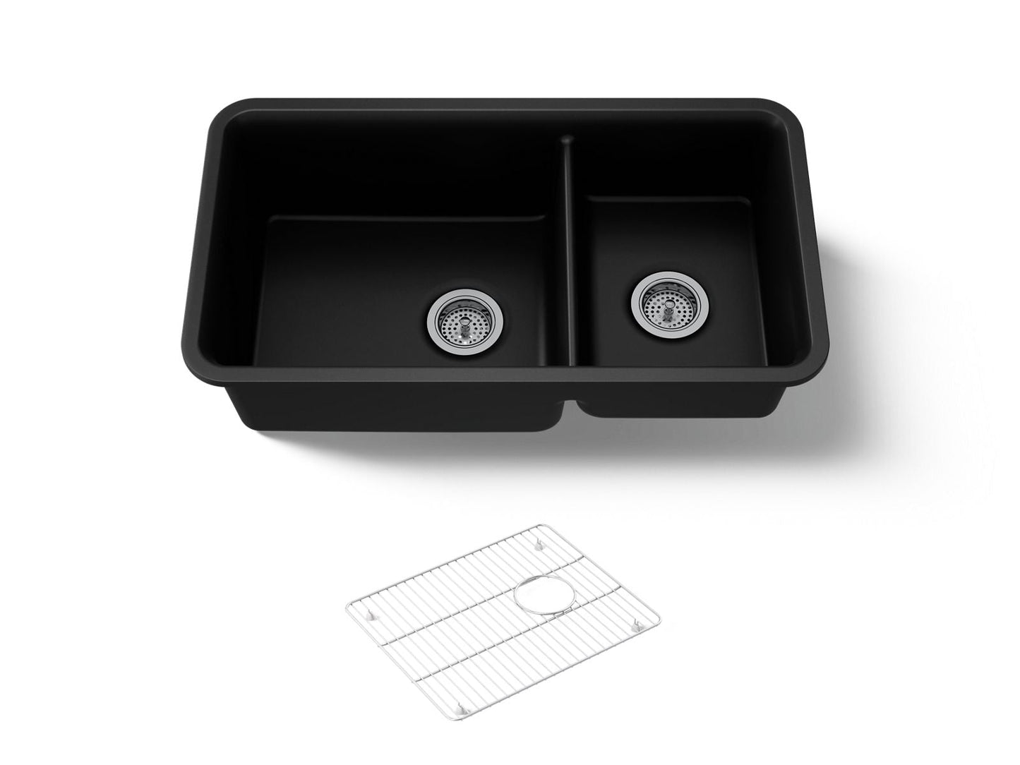 KOHLER K-8204 Cairn 33-1/2" undermount double-bowl kitchen sink