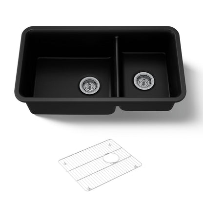 KOHLER K-8204 Cairn 33-1/2" undermount double-bowl kitchen sink