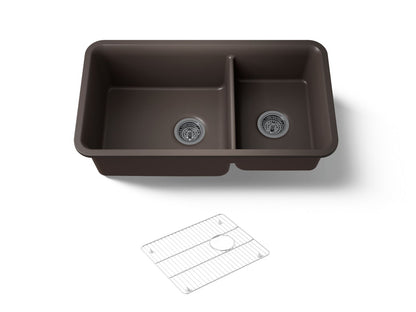 KOHLER K-8204 Cairn 33-1/2" undermount double-bowl kitchen sink