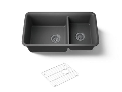 KOHLER K-8204 Cairn 33-1/2" undermount double-bowl kitchen sink