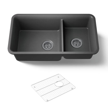 KOHLER K-8204 Cairn 33-1/2" undermount double-bowl kitchen sink