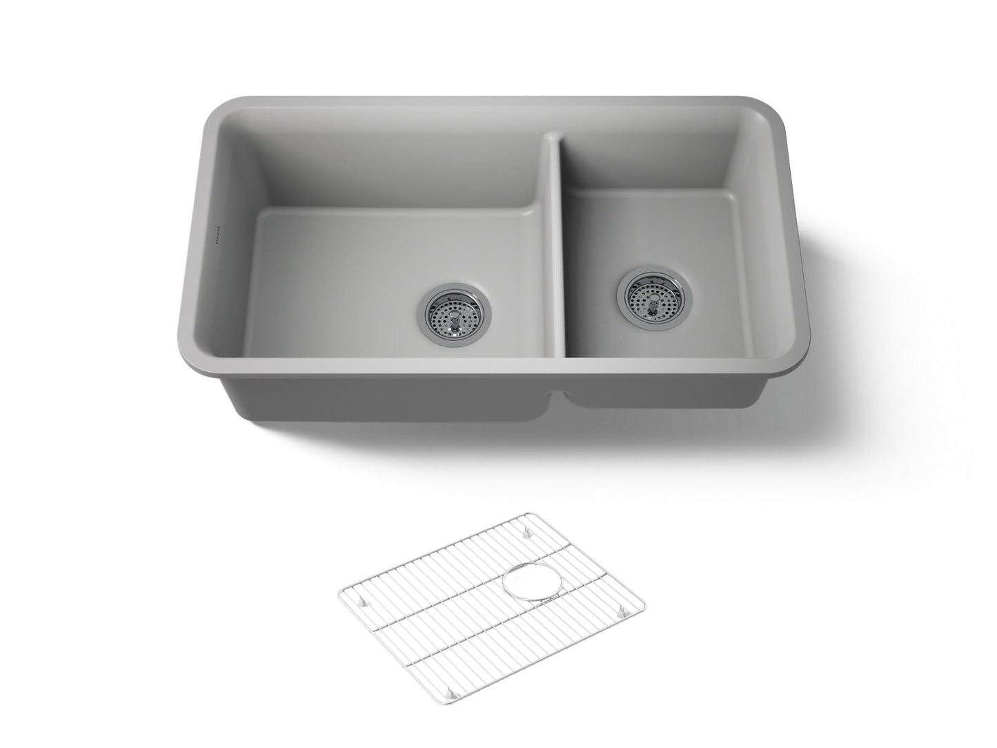 KOHLER K-8204 Cairn 33-1/2" undermount double-bowl kitchen sink