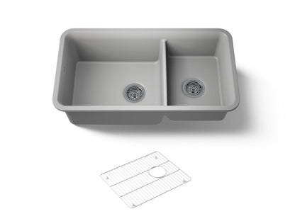 KOHLER K-8204 Cairn 33-1/2" undermount double-bowl kitchen sink