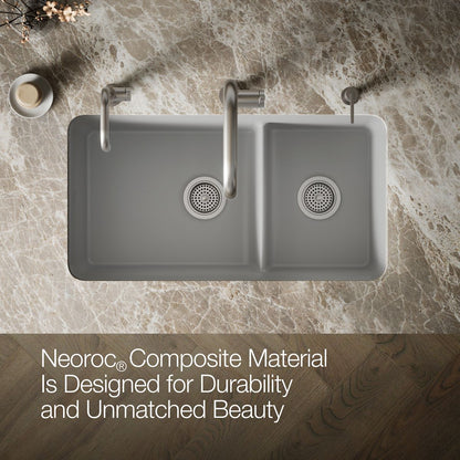 KOHLER K-8204 Cairn 33-1/2" undermount double-bowl kitchen sink
