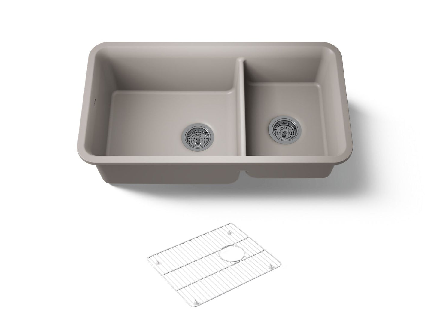 KOHLER K-8204 Cairn 33-1/2" undermount double-bowl kitchen sink
