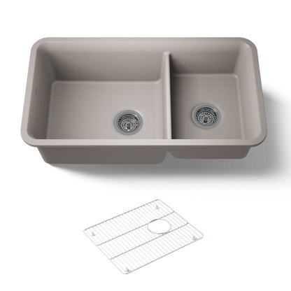 KOHLER K-8204 Cairn 33-1/2" undermount double-bowl kitchen sink