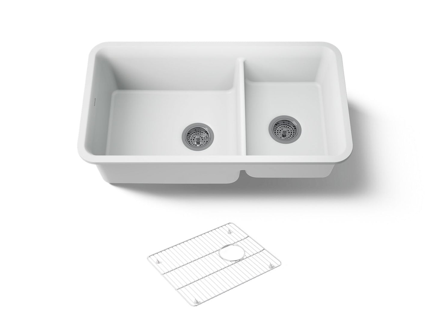 KOHLER K-8204 Cairn 33-1/2" undermount double-bowl kitchen sink