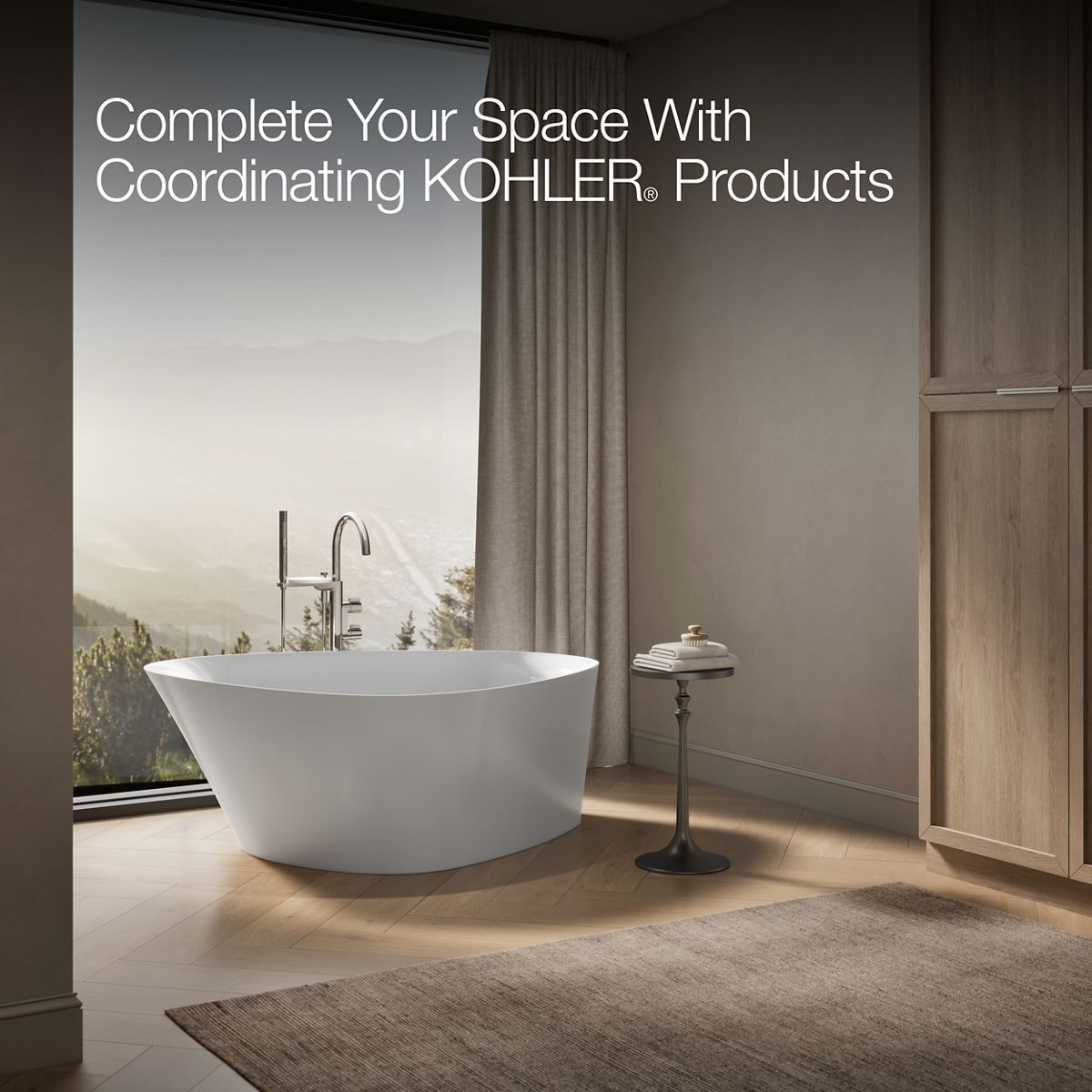 KOHLER K-8331 Veil 65-3/8" x 36-15/16” freestanding bath
