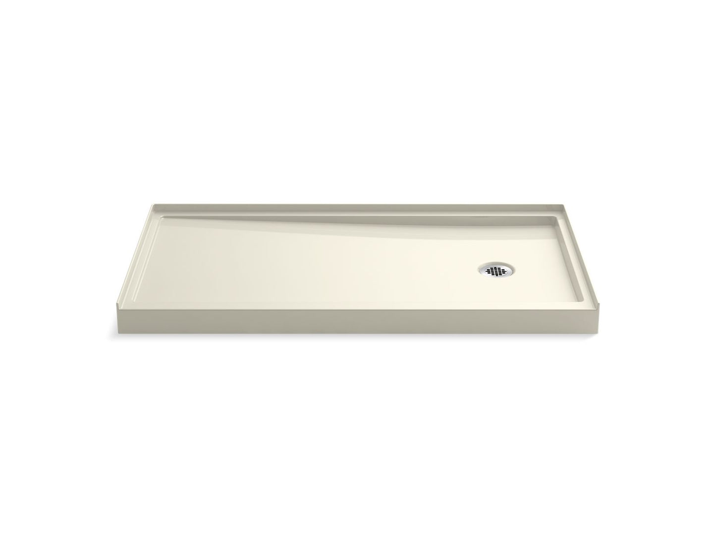 KOHLER Rely 60" x 32" alcove shower base, right drain