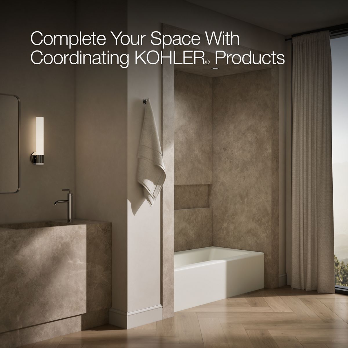 KOHLER K-847 Bellwether 66" x 32" alcove bath, left drain