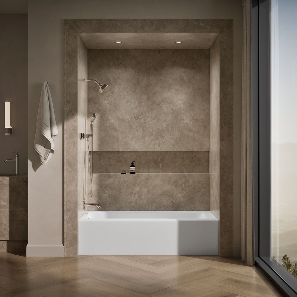 KOHLER K-847 Bellwether 66" x 32" alcove bath, left drain