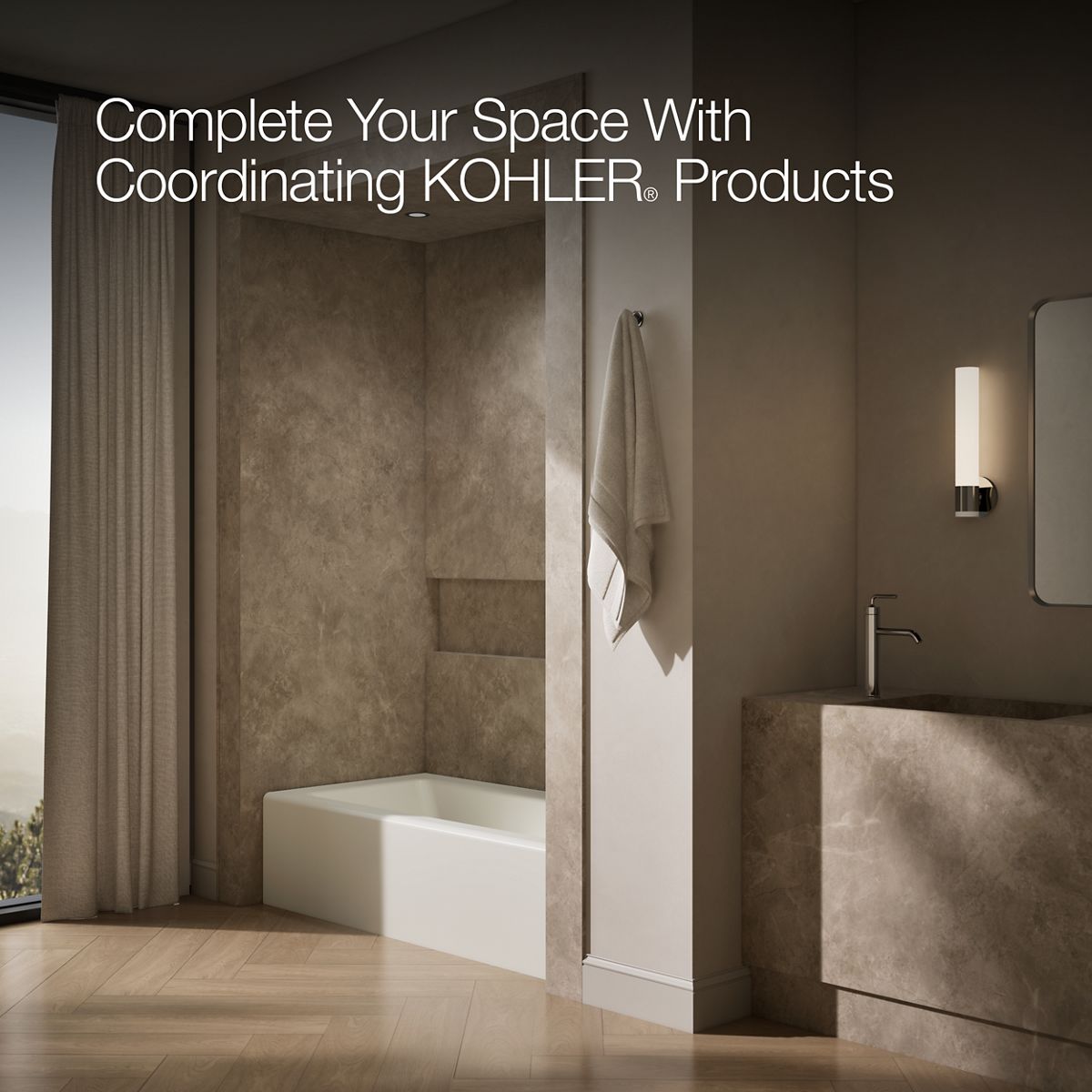 KOHLER K-848 Bellwether 66" x 32" alcove bath, right drain