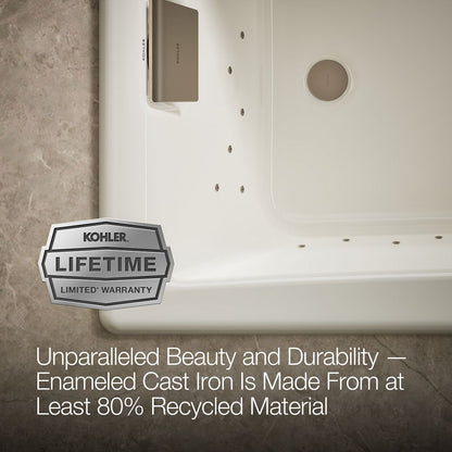 KOHLER K-852-GHBN Tea-for-Two 60" x 32" drop-in Heated BubbleMassage air bath