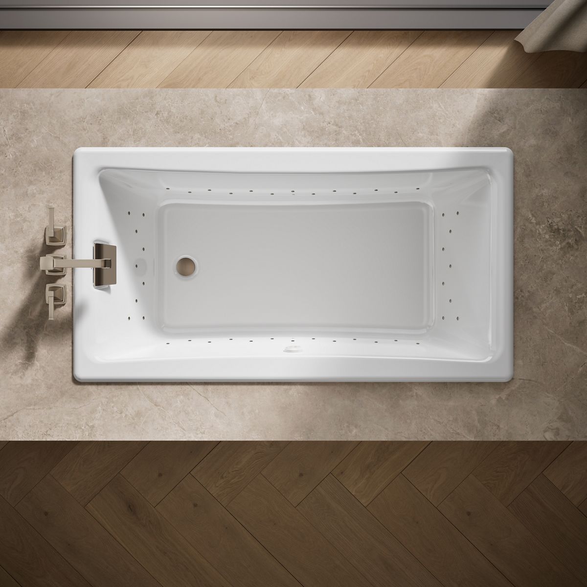 KOHLER K-852-GHBN Tea-for-Two 60" x 32" drop-in Heated BubbleMassage air bath