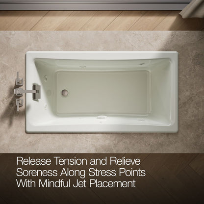 KOHLER K-852-JHE Tea-for-Two 60" x 32" drop-in/undermount whirlpool bath