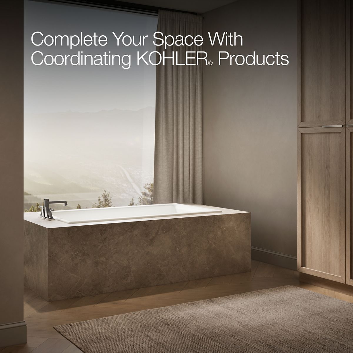 KOHLER K-855 Tea-for-Two 66" x 36" drop-in/undermount bath