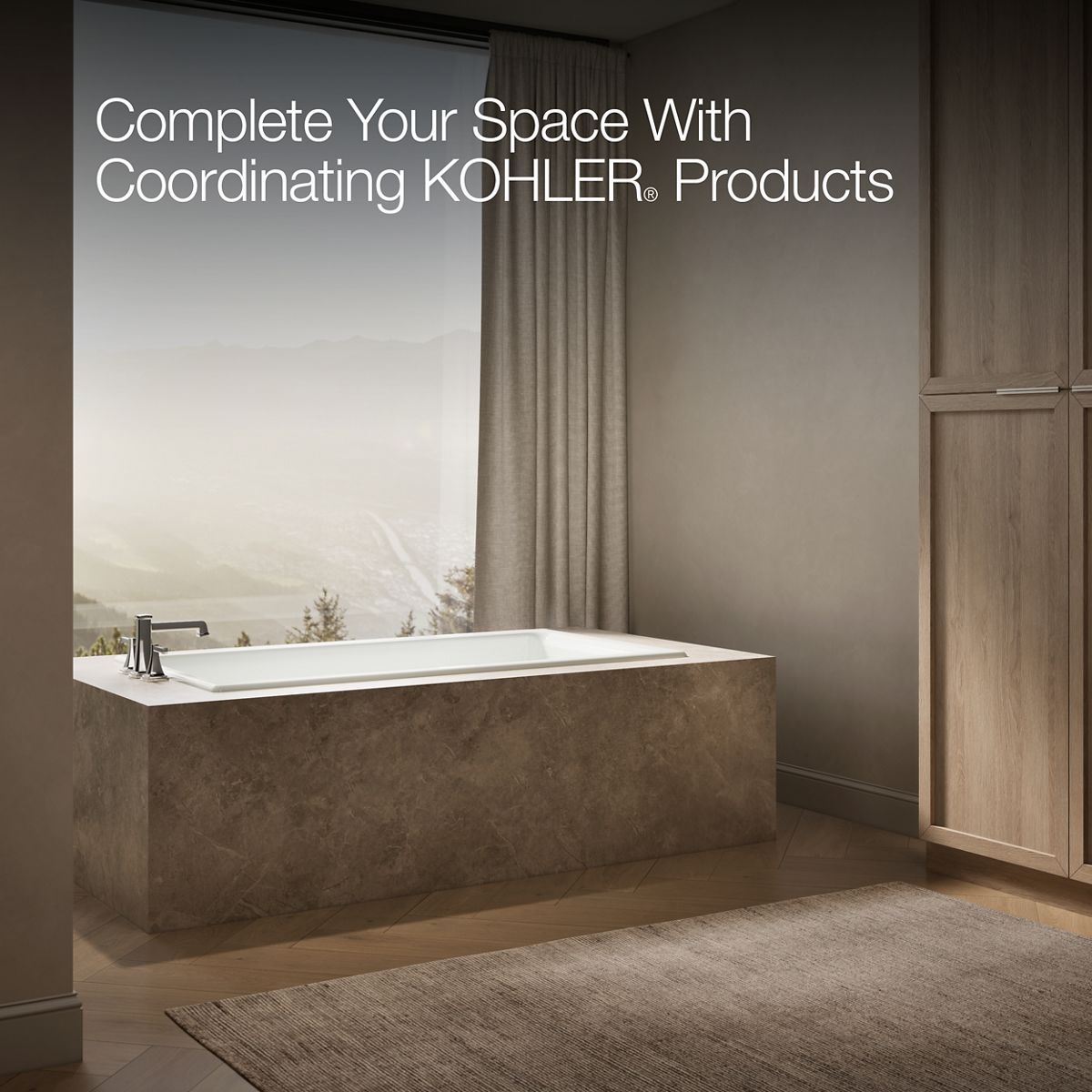 KOHLER K-855 Tea-for-Two 66" x 36" drop-in/undermount bath