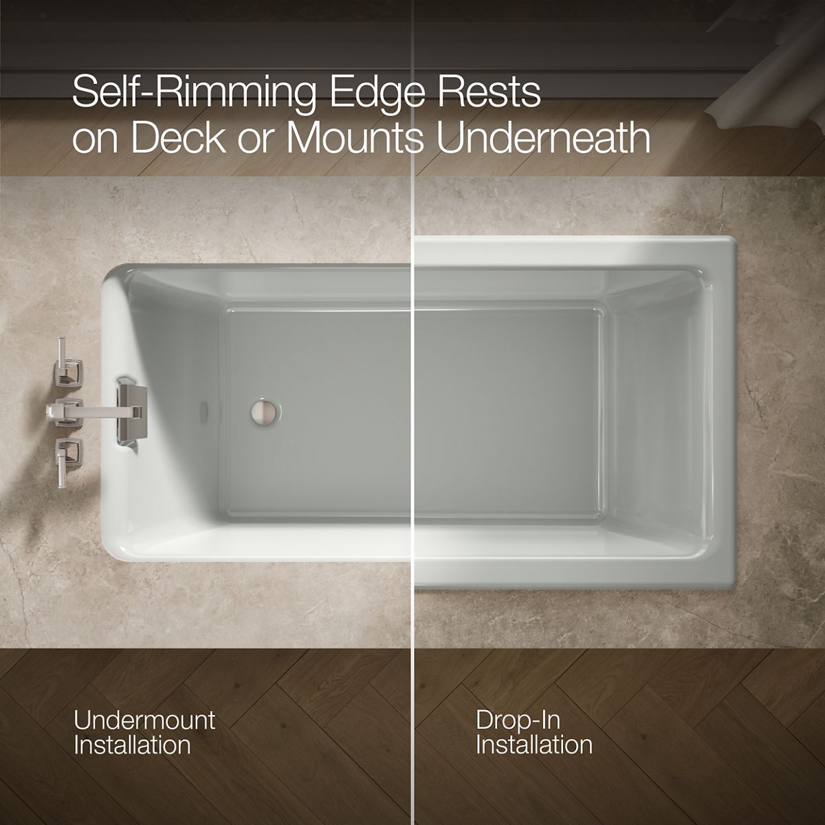 KOHLER K-855 Tea-for-Two 66" x 36" drop-in/undermount bath