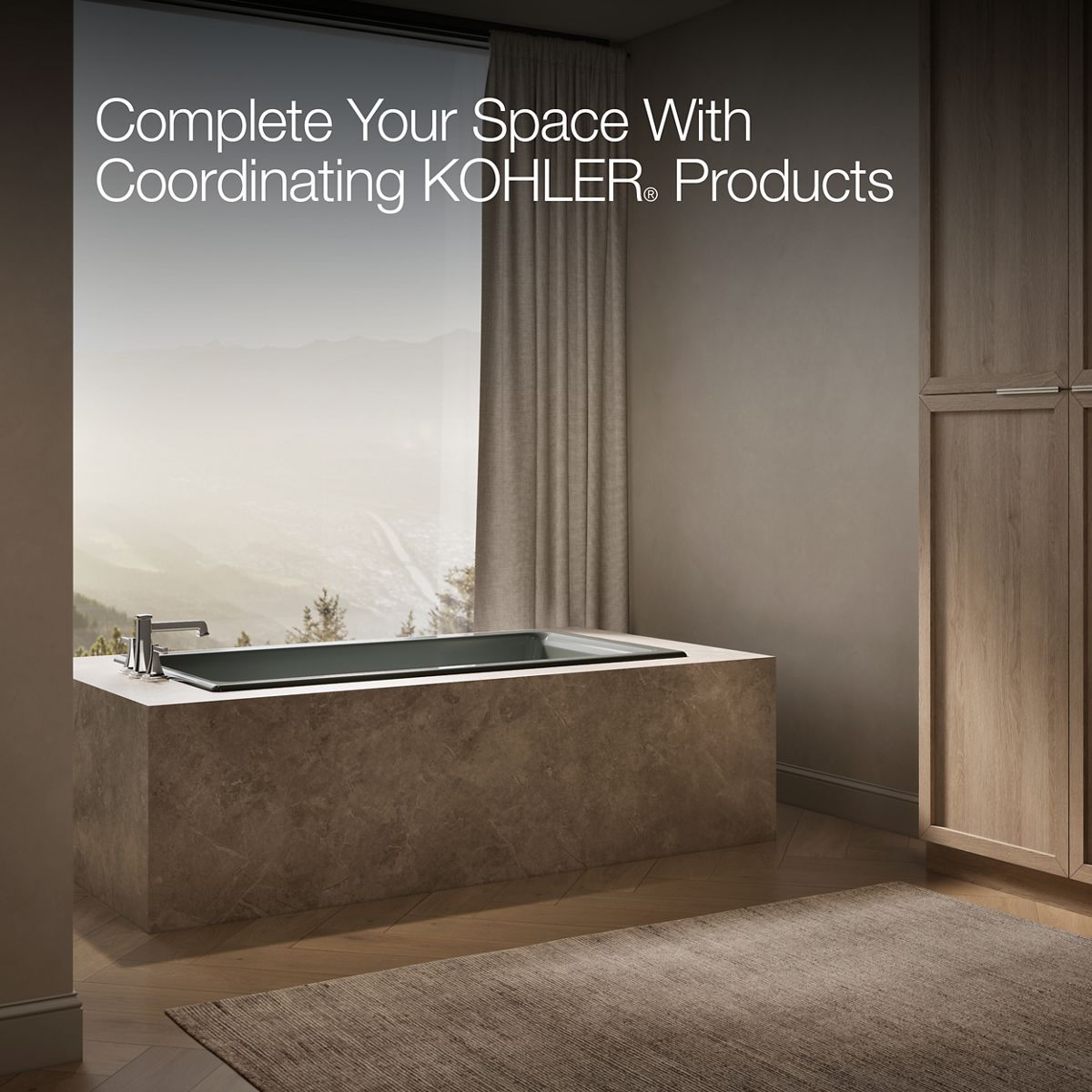 KOHLER K-855 Tea-for-Two 66" x 36" drop-in/undermount bath