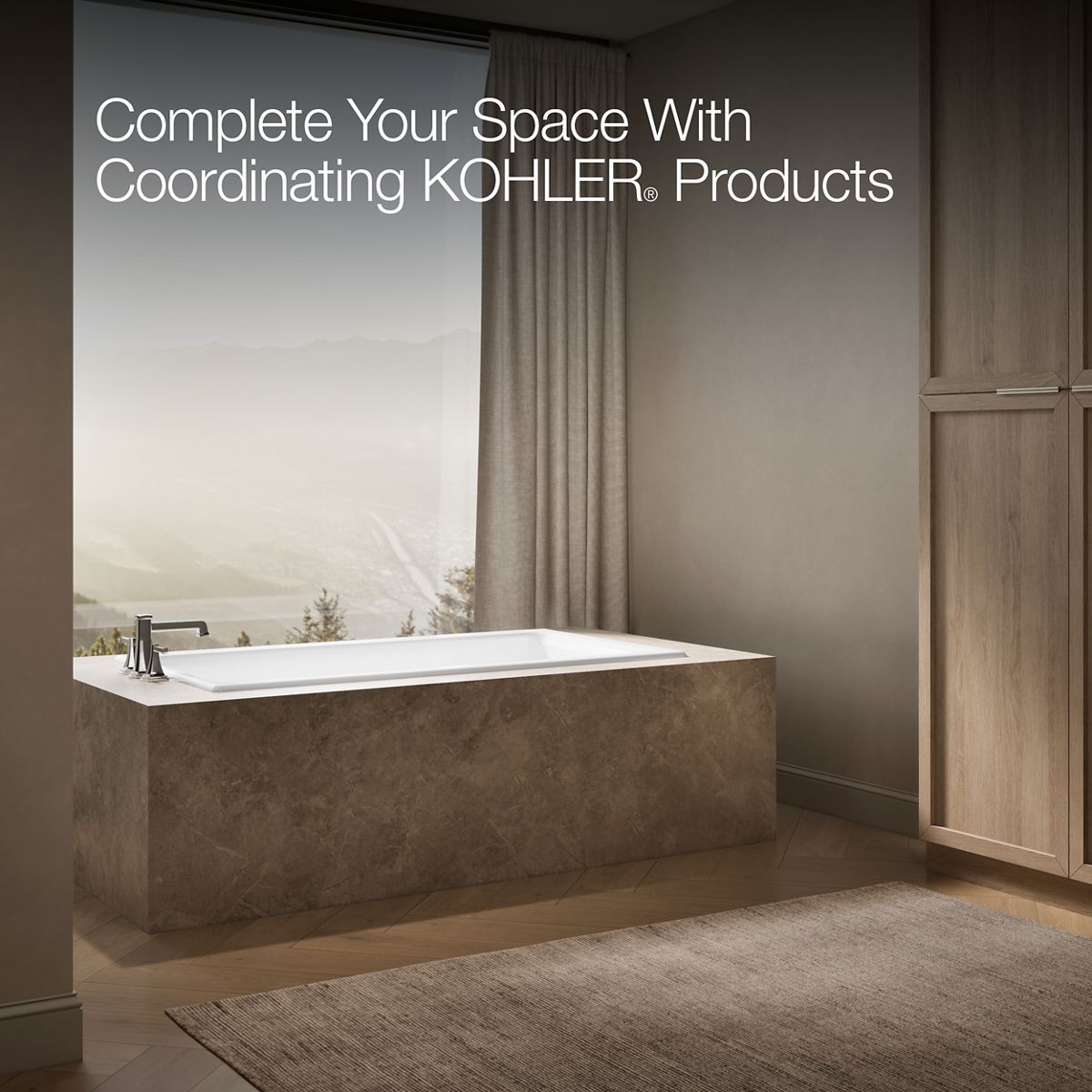 KOHLER K-855 Tea-for-Two 66" x 36" drop-in/undermount bath