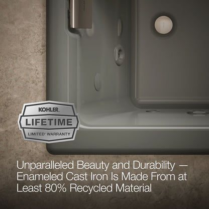 KOHLER K-856-AH Tea-for-Two 66" x 36" drop-in Effervescence whirlpool bath