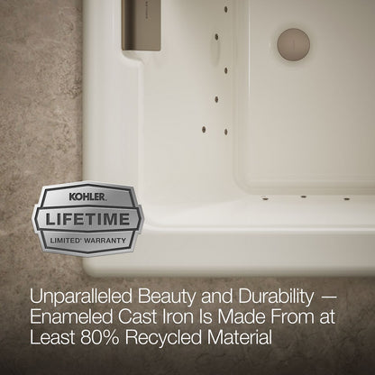KOHLER K-856-GHBN Tea-for-Two 66" x 36" drop-in Heated BubbleMassage air bath