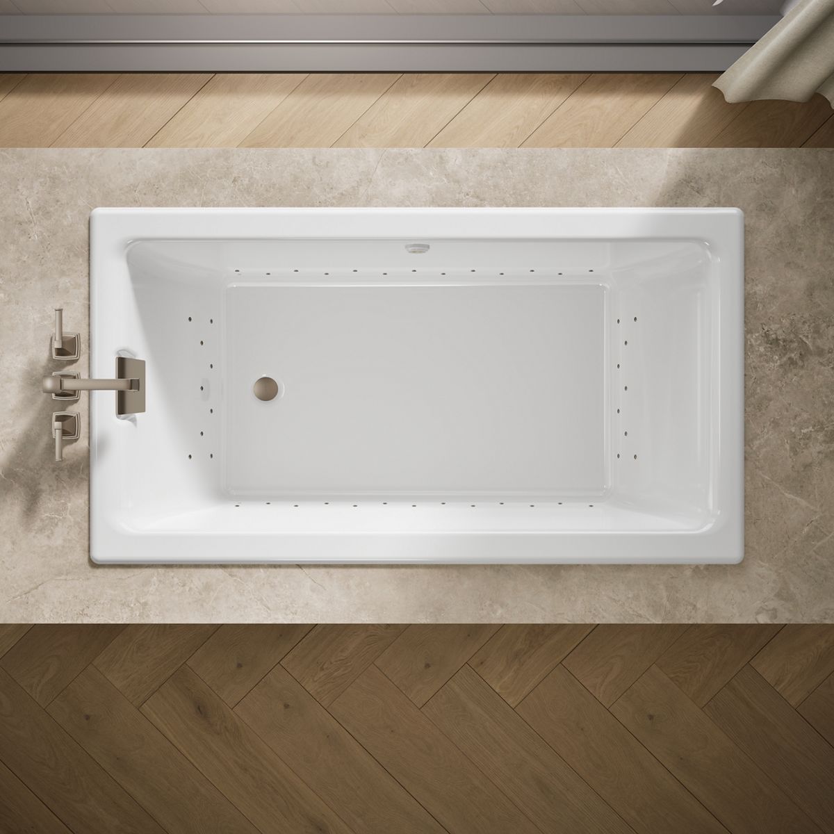 KOHLER K-856-GHBN Tea-for-Two 66" x 36" drop-in Heated BubbleMassage air bath