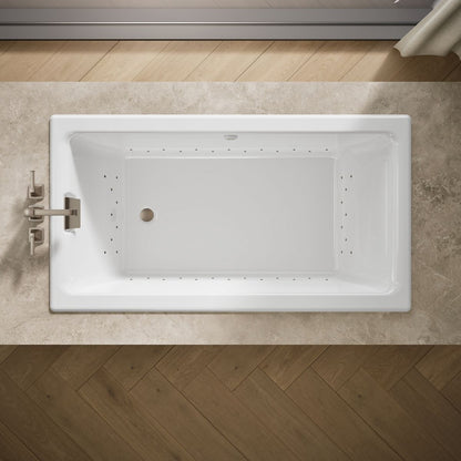 KOHLER K-856-GHBN Tea-for-Two 66" x 36" drop-in Heated BubbleMassage air bath