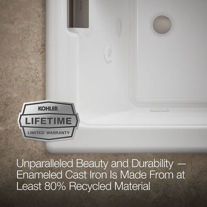 KOHLER K-856-JH Tea-for-Two 66" x 36" drop-in/undermount whirlpool bath