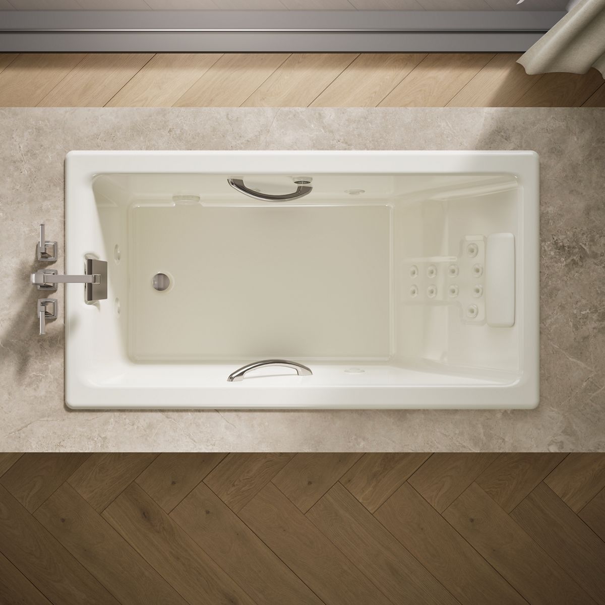 KOHLER K-856-M Tea-for-Two 66" x 36" drop-in whirlpool bath