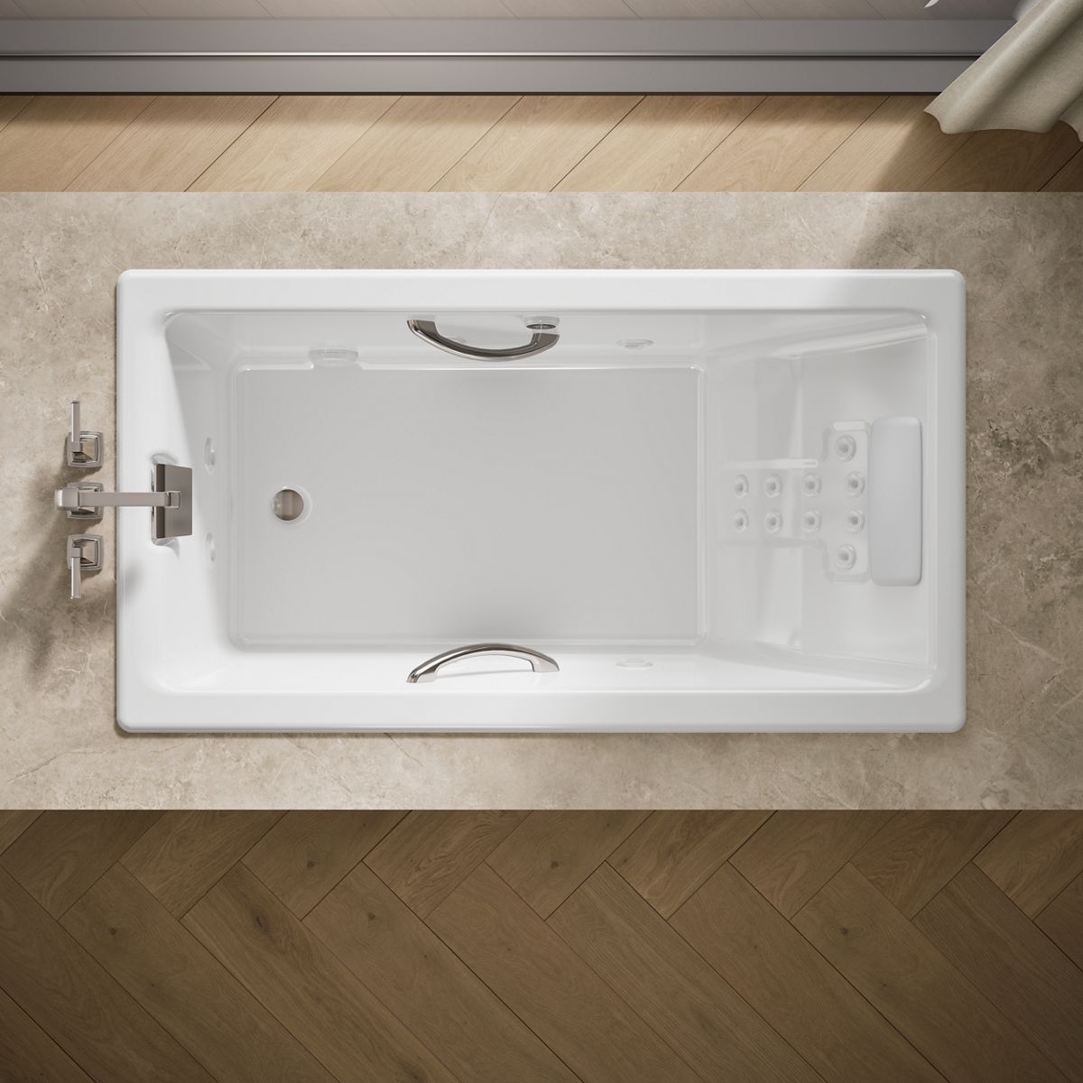 KOHLER K-856-M Tea-for-Two 66" x 36" drop-in whirlpool bath