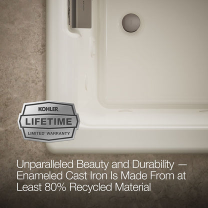 KOHLER K-856-V Tea-for-Two 66" x 36" drop-in Effervescence whirlpool bath
