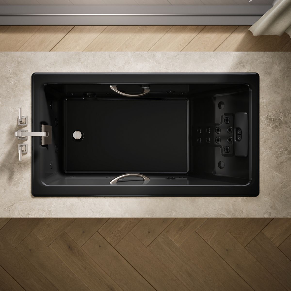 KOHLER K-856-V Tea-for-Two 66" x 36" drop-in Effervescence whirlpool bath