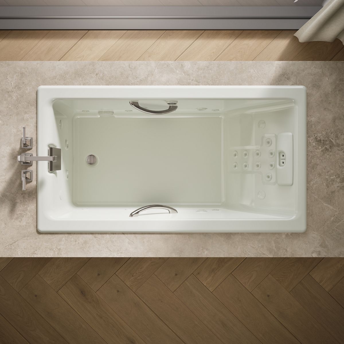 KOHLER K-856-V Tea-for-Two 66" x 36" drop-in Effervescence whirlpool bath