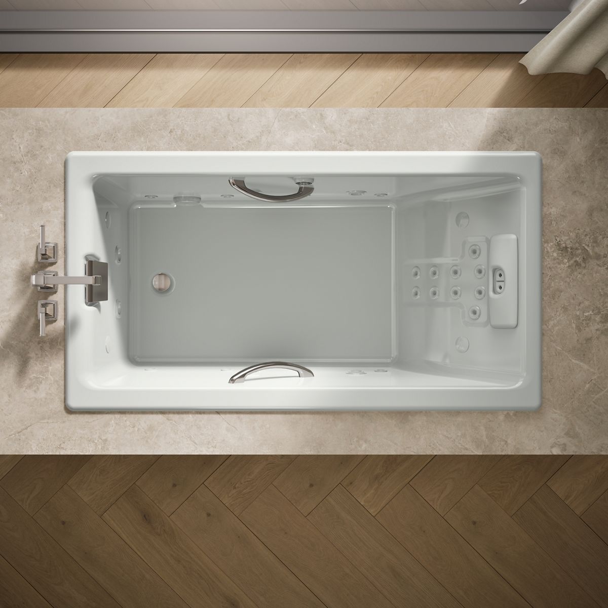 KOHLER K-856-V Tea-for-Two 66" x 36" drop-in Effervescence whirlpool bath