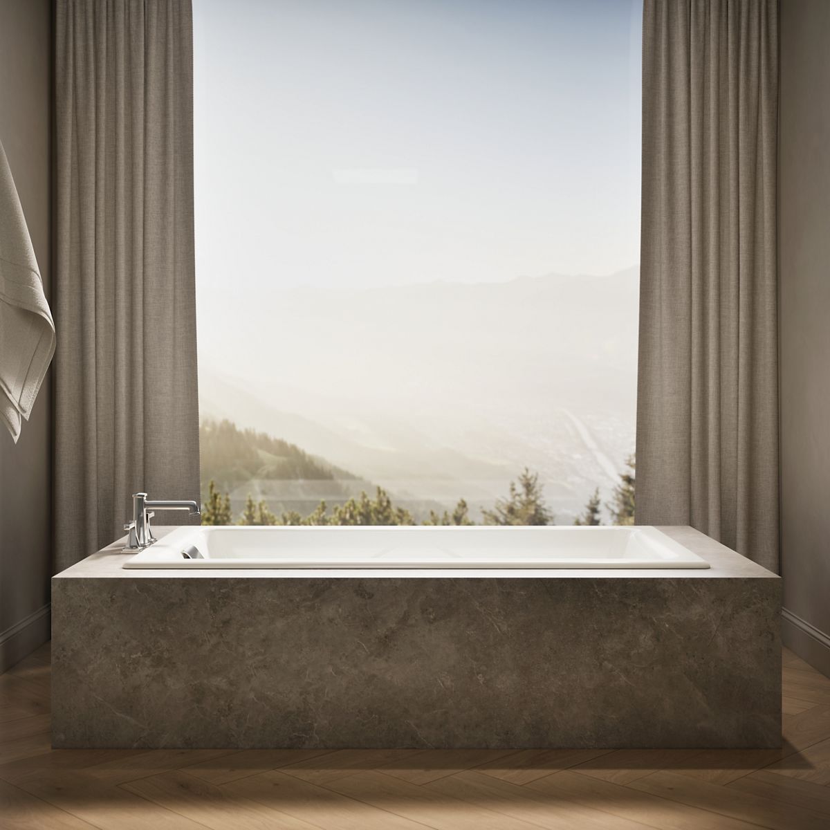 KOHLER K-863 Tea-for-Two 71-3/4" x 36" drop-in bath