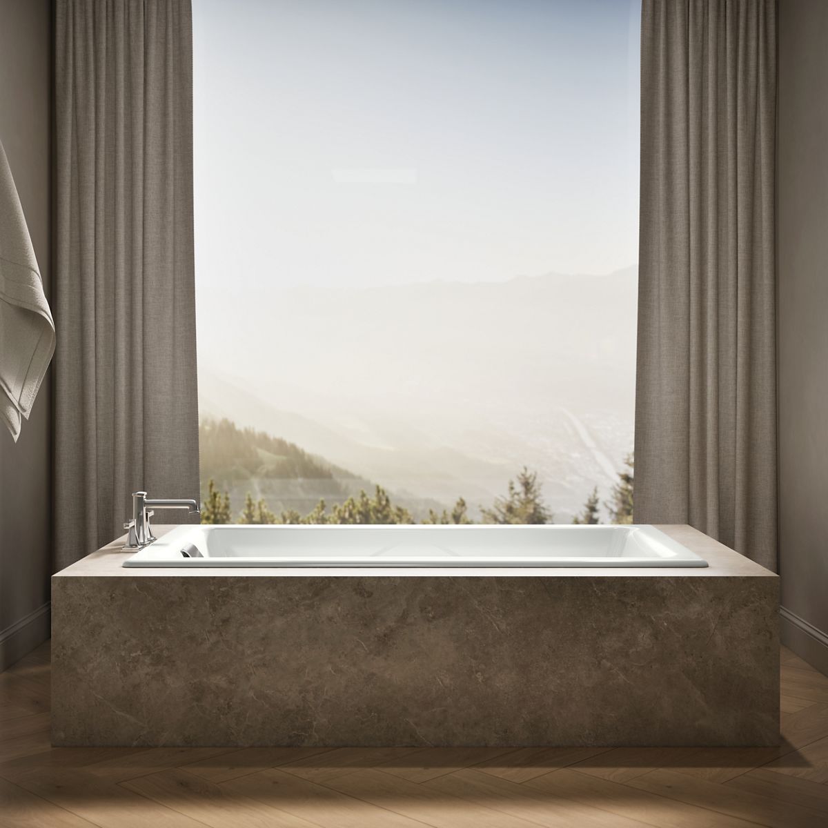 KOHLER K-863 Tea-for-Two 71-3/4" x 36" drop-in bath