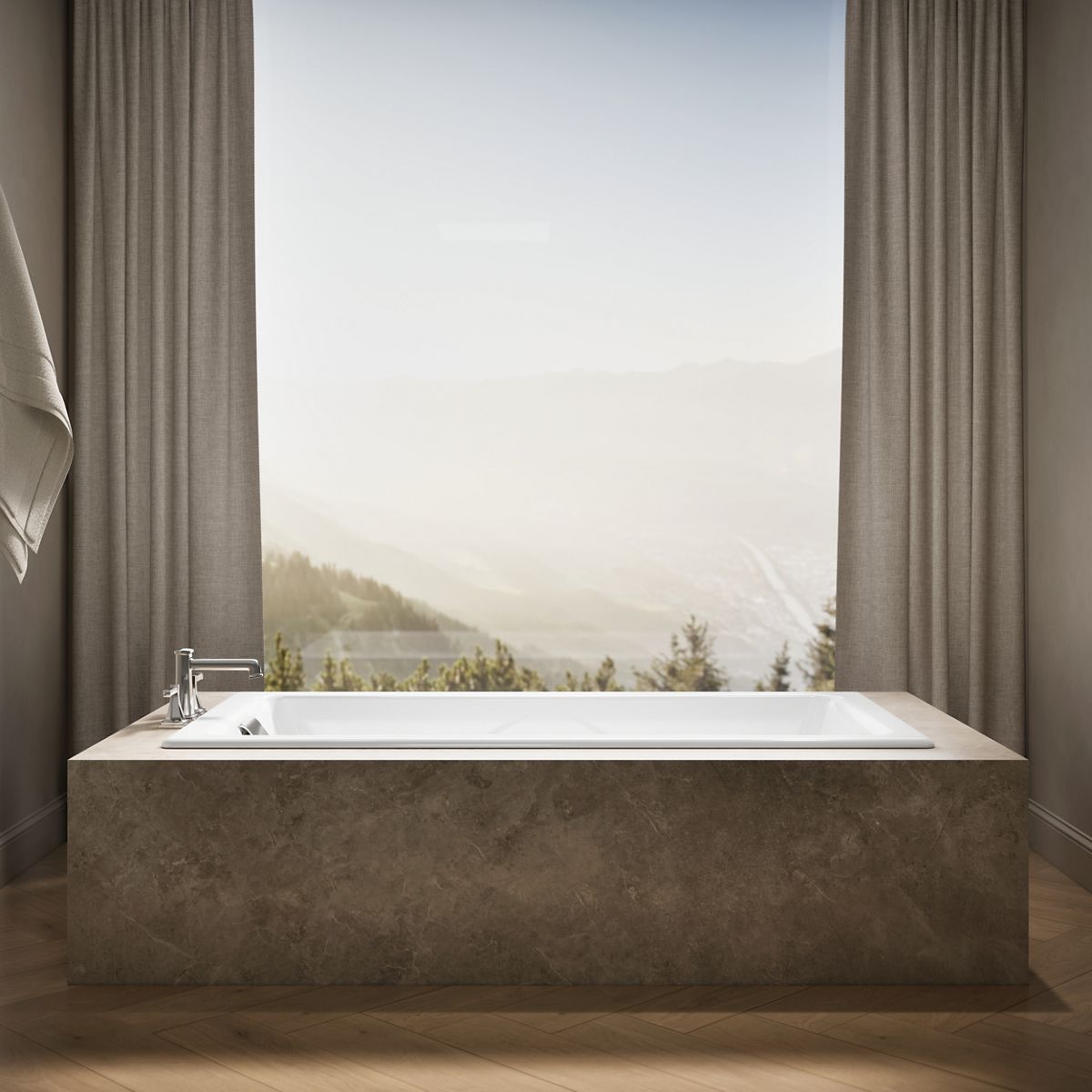 KOHLER K-863 Tea-for-Two 71-3/4" x 36" drop-in bath