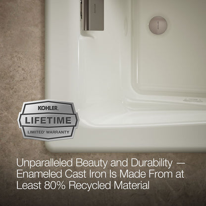 KOHLER K-865-JHM Tea-for-Two 71-3/4" x 36" drop-in/undermount whirlpool bath