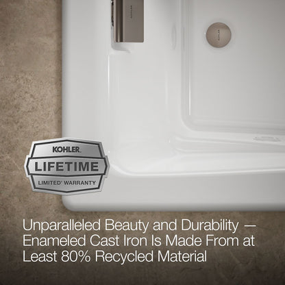 KOHLER K-865-JHM Tea-for-Two 71-3/4" x 36" drop-in/undermount whirlpool bath