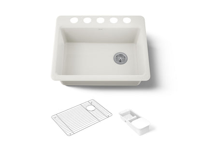 KOHLER K-8668-5UA2 Riverby 27" undermount single-bowl workstation kitchen sink