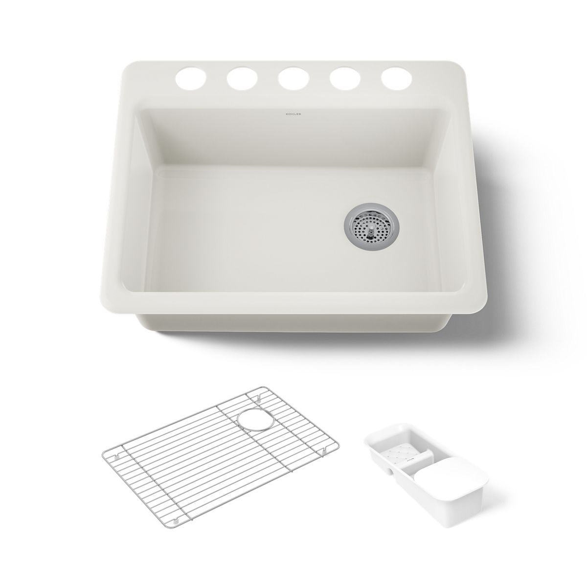 KOHLER K-8668-5UA2 Riverby 27" undermount single-bowl workstation kitchen sink