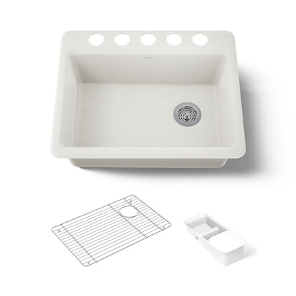 KOHLER K-8668-5UA2 Riverby 27" undermount single-bowl workstation kitchen sink