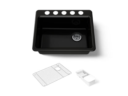 KOHLER K-8668-5UA2 Riverby 27" undermount single-bowl workstation kitchen sink