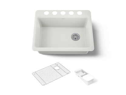 KOHLER K-8668-5UA2 Riverby 27" undermount single-bowl workstation kitchen sink