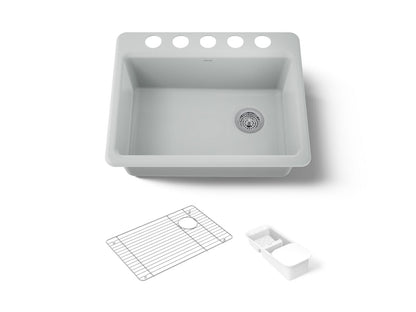 KOHLER K-8668-5UA2 Riverby 27" undermount single-bowl workstation kitchen sink