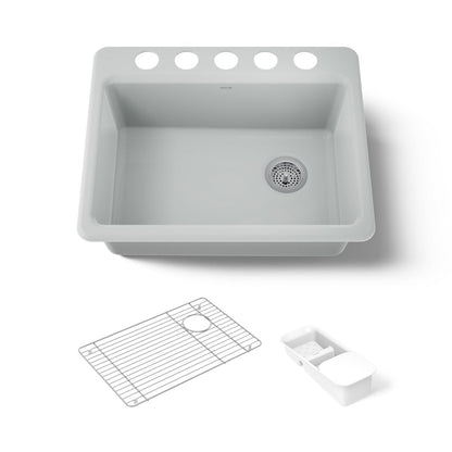 KOHLER K-8668-5UA2 Riverby 27" undermount single-bowl workstation kitchen sink