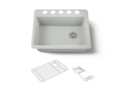 KOHLER K-8668-5UA2 Riverby 27" undermount single-bowl workstation kitchen sink