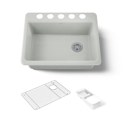 KOHLER K-8668-5UA2 Riverby 27" undermount single-bowl workstation kitchen sink